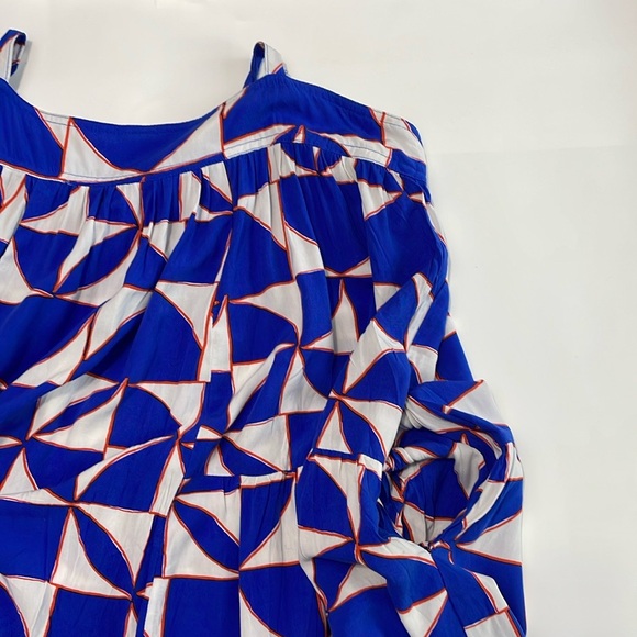 Abel The Label Anthropologie Geometric Maxi Dress Size L Tiered Sundress - Picture 4 of 10